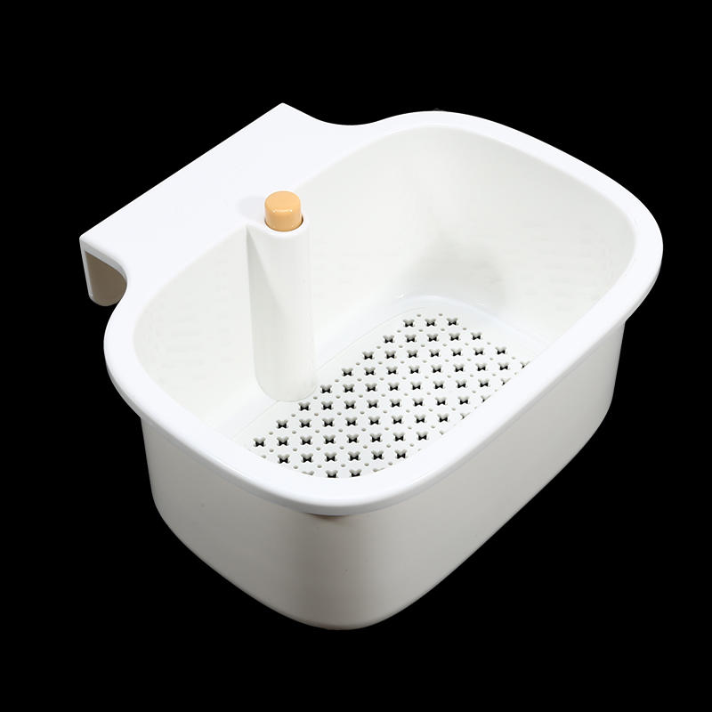 

Multifunctional Drainage Bowl Leak-Proof Filter Basket Household Accessories 2-in-1 Sink Filter Basket with Press Opening Rod белый