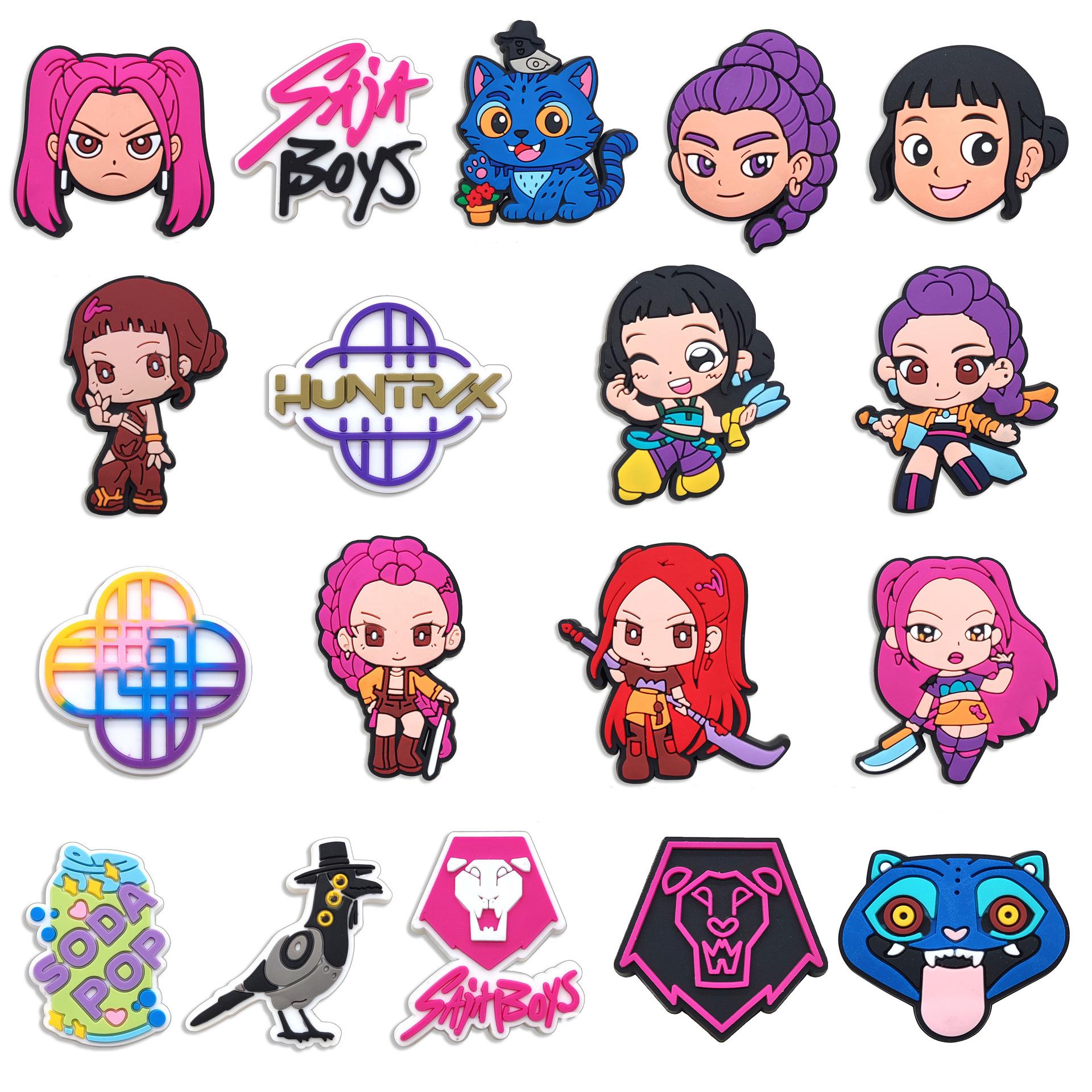 

18-100 шт. K-Pop Охотники на демонов Шармы для обуви для кроксов Украшение для обуви с привидениями Премиум качество Популярные аксессуары для обуви Отличный подарок