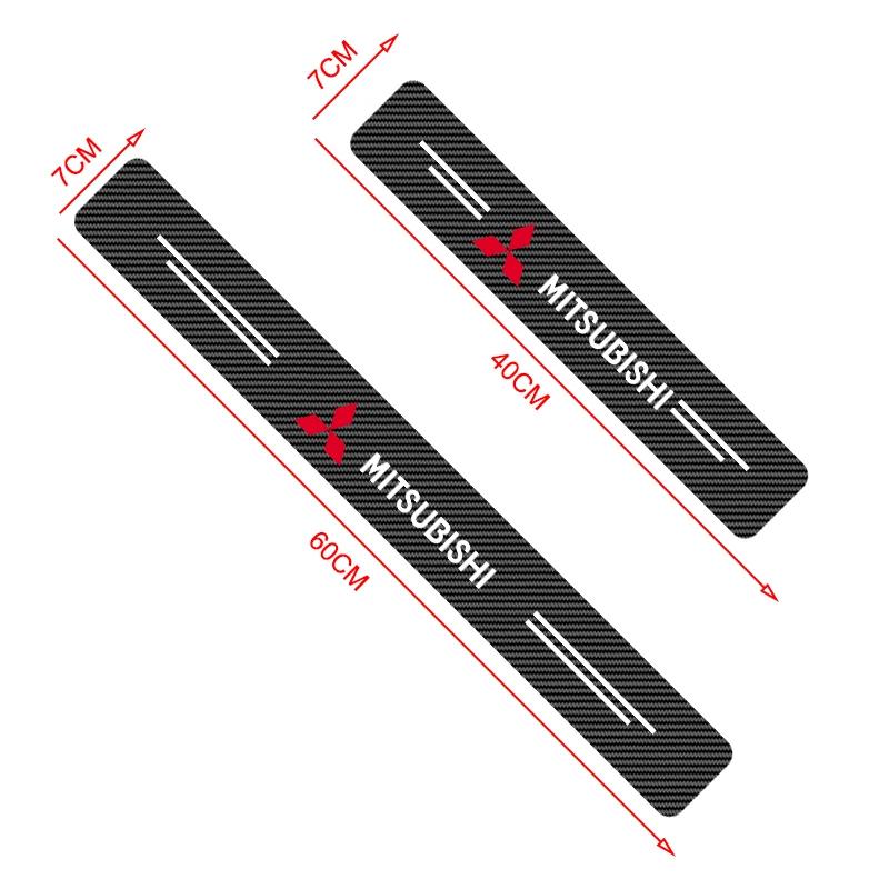 bljm6 Car Door Plate Carbon Fiber Threshold Protector Sticker Decals Emblem For Mitsubishi Lancer ASX Mirage Pajero Xpander Attrage