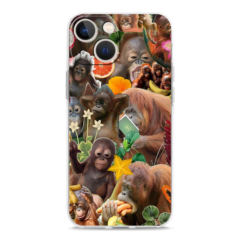 Phone Case For iPhone 18 17 Cases iPhone 18 Air 16 15 12 13 14 Pro Max 15 Plus 16Pro iPhone 1811 Clear Soft Cover Monkey