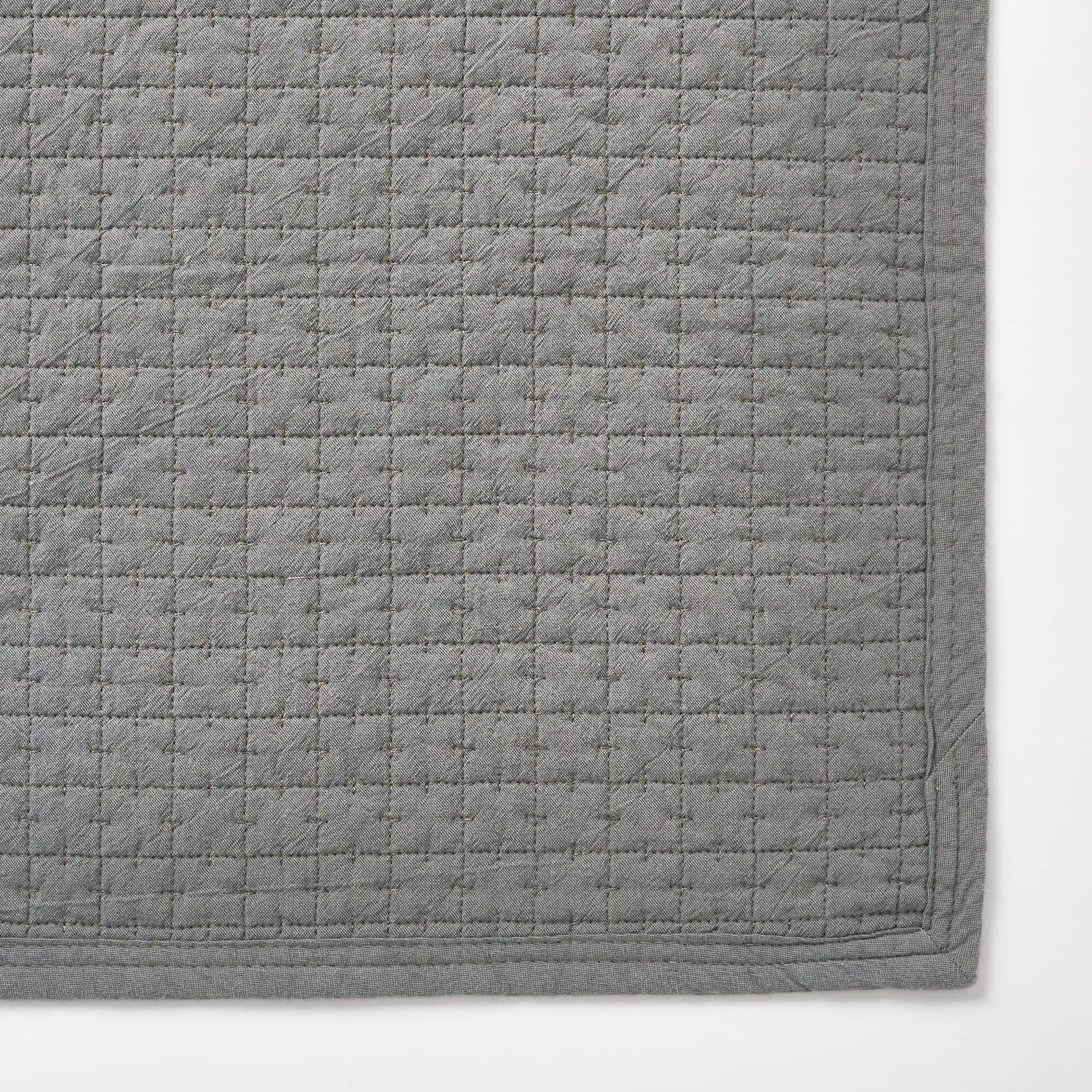

MUJI Washed Cotton Quilted Rug, 140 x 195 cm, Gray, 84671241