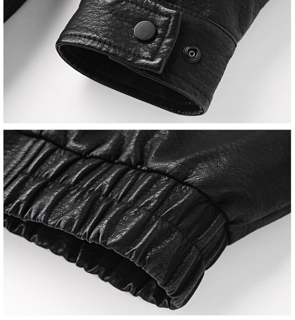 Men's Heavyweight Retro PU Leather Jacket - Autumn Trendy, Simple Loose Black Casual Workwear Outerwear