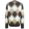 New Autumn and Winter European and American Diamond Knitted Sweater Contrast Color Round Neck Sweater Women's Top