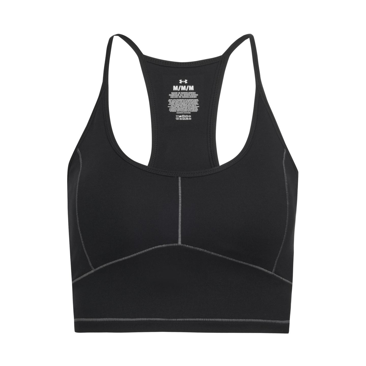 

Under Armour Meridian Support High Elastic Training Fitness Running Fitted Solid Color Simple Thin Strap Slim Sports Vest Women tops Black 6011230-001 M