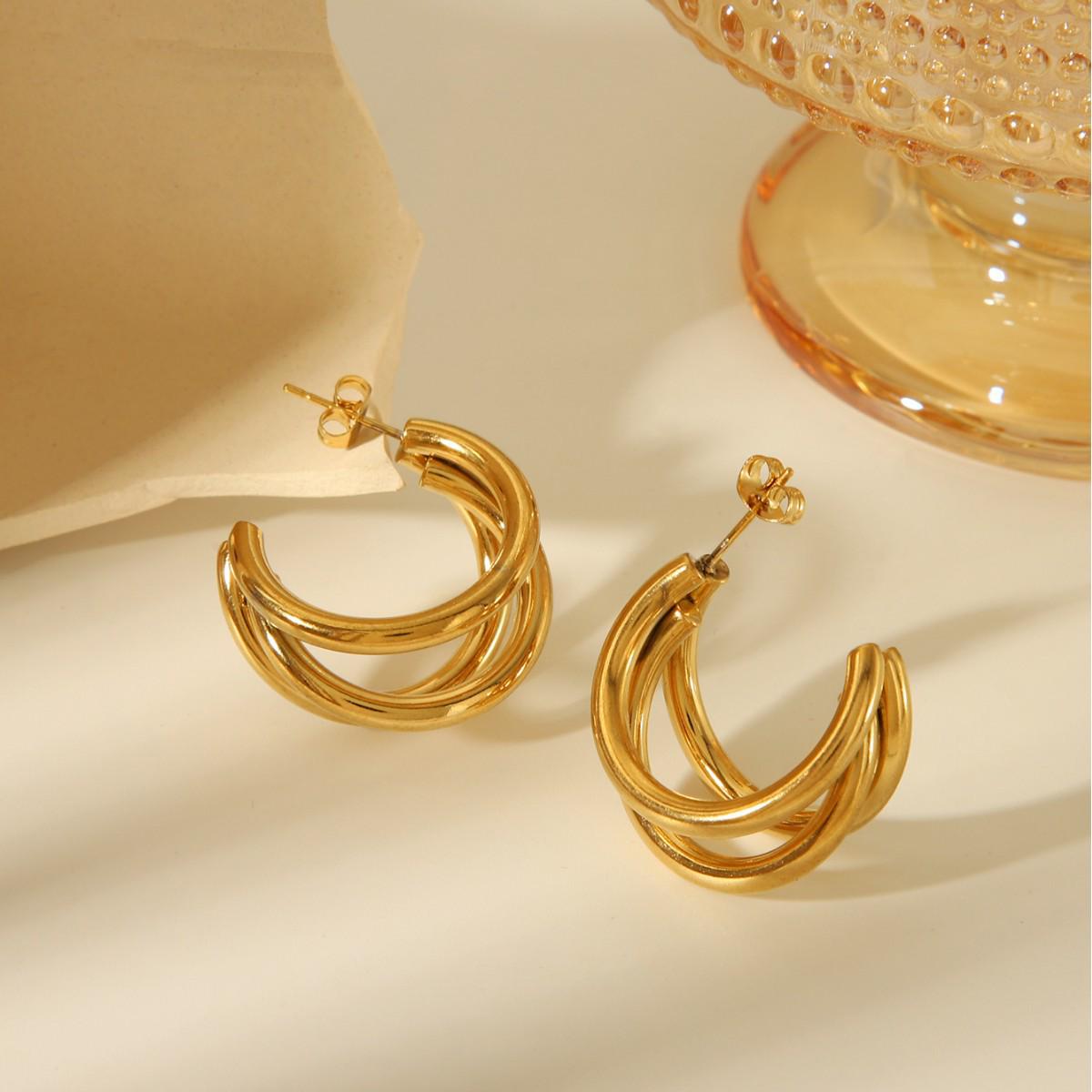 

Набор женских геометрических серег C-образной формы из нержавеющей стали в стиле Хепберн