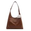 Retro Chic Tote Bag For Women Fashionable Large Capacity Casual Handbag In Black Brown White