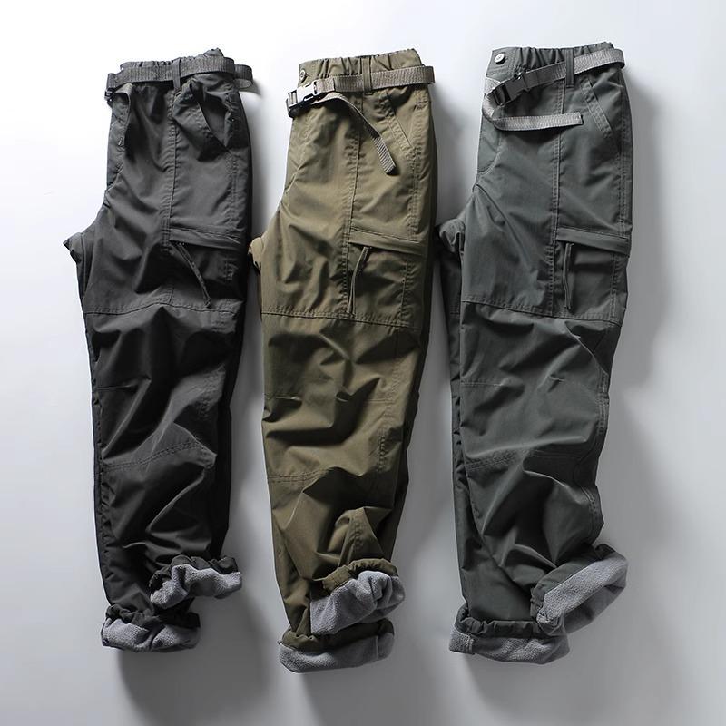 Men's Fleece-Lined Winter Ski Pants: Windproof, Waterproof, Thick Softshell for Cold Weather