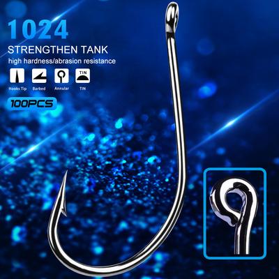 PRO BEROS High Carbon Steel Single Hook with Barb 100Pcs/bag