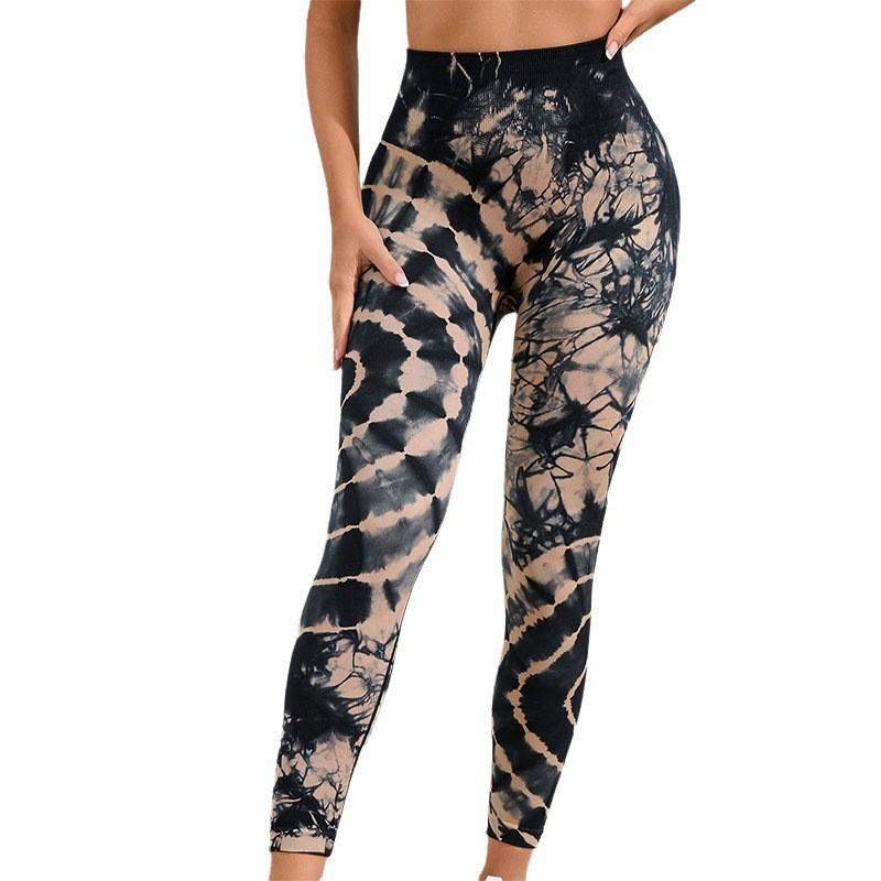 Pantalons de Yoga pour Femmes Taille Haute Contrôle du Ventre Tricot Sans Couture Leggings de Fitness pour la Course à Pied et la Salle de Sport