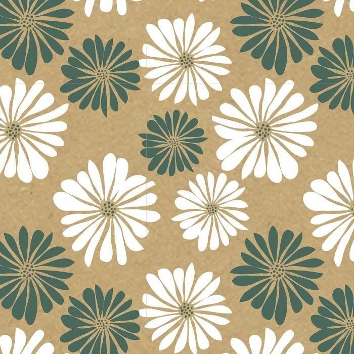 Clairefontaine 223906c - bobine papier kraft motif pâquerettes