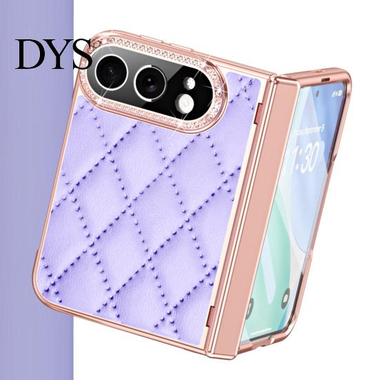 Foldable Phone Accessory Faux Leather Case for IPhone-Duo, with Screen Protector & Hinge Durable Protection, Rhinestone Cover, Anti-Scratch Anti-Drop
