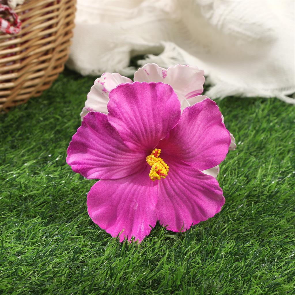 Tropical Plumeria Hibiscus Hair Clips for Women Lightweight Non Slip Grip Beach Wedding Vacation Party Hair Accessories