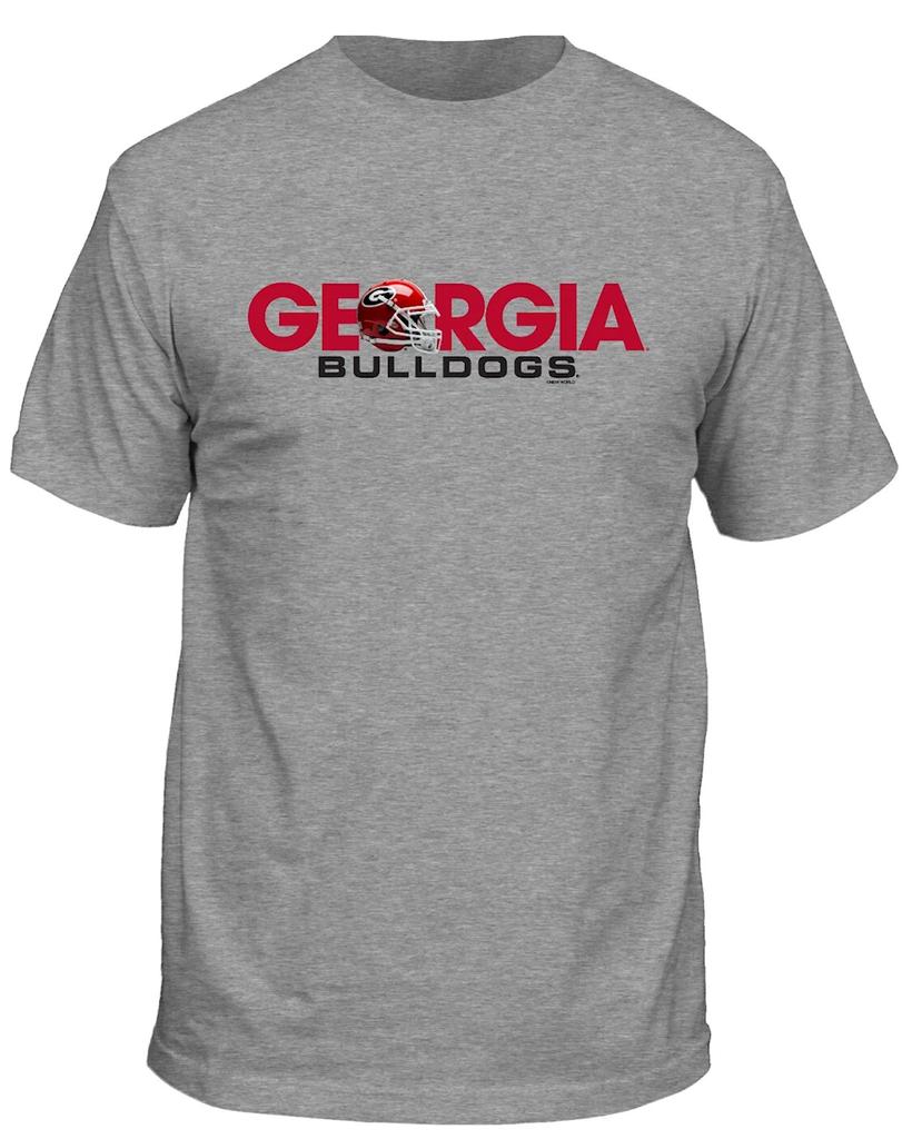 Georgia Bulldogs Sport Grey Front Helmet Short Sleeve T Shirt