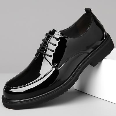 2025 New Patent Leather Business Dress Leather Shoes Men's Professional Fashion Baita Breathable Men's Bright Leather Fashion Wedding Shoes