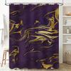 Luxurious Golden Marble Shower Curtain Waterproof Bathroom Decor Home Decoration for Modern Bathrooms Purple Black Extra Long 84