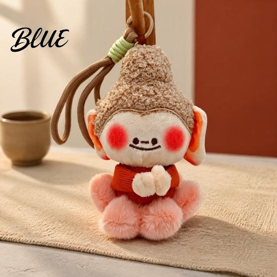 Colorful Woven Bracelet Pendant Cute Buddha Keychain Dunhuang Style Plush with Embroidered Charming Character Details Soft Car Bag Charm,