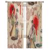 Japan Red Sun Geisha Woman Dragon Bamboo Šifon Průsvitné závěsy do obývacího pokoje Ložnice Dekor Okno Voál Tyl Závěsy na záclony