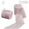 4CM*5M Handmade Frayed Edged Satin Chiffon Silk Ribbon For Wedding Invitation Wrapping Bouquets Birthday Party Decorations Gifts