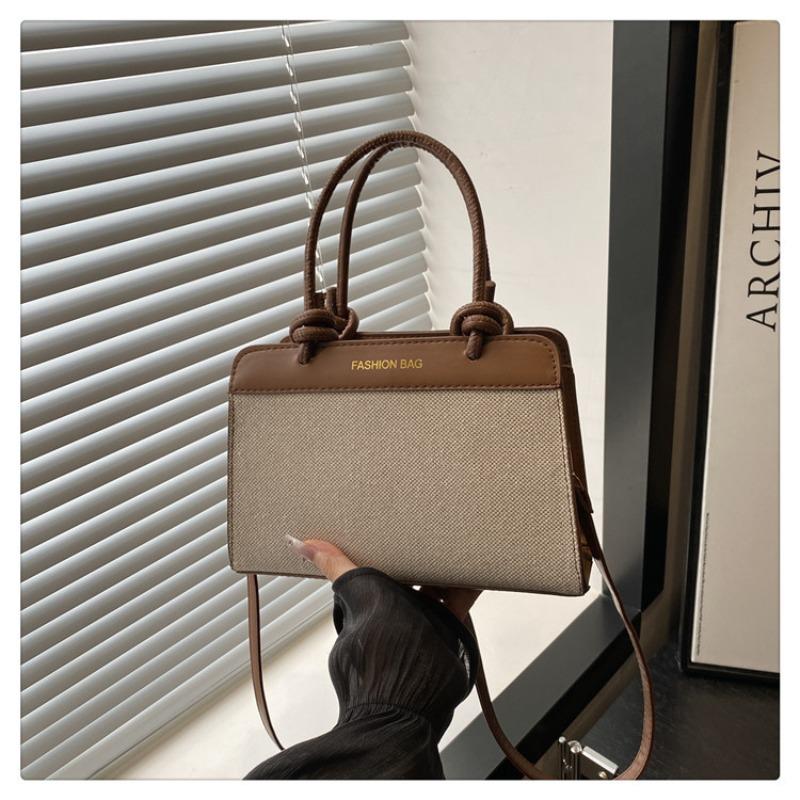 

Retro handbag bag ladies summer new texture niche large capacity hand carry tote shoulder messenger bag коричневий