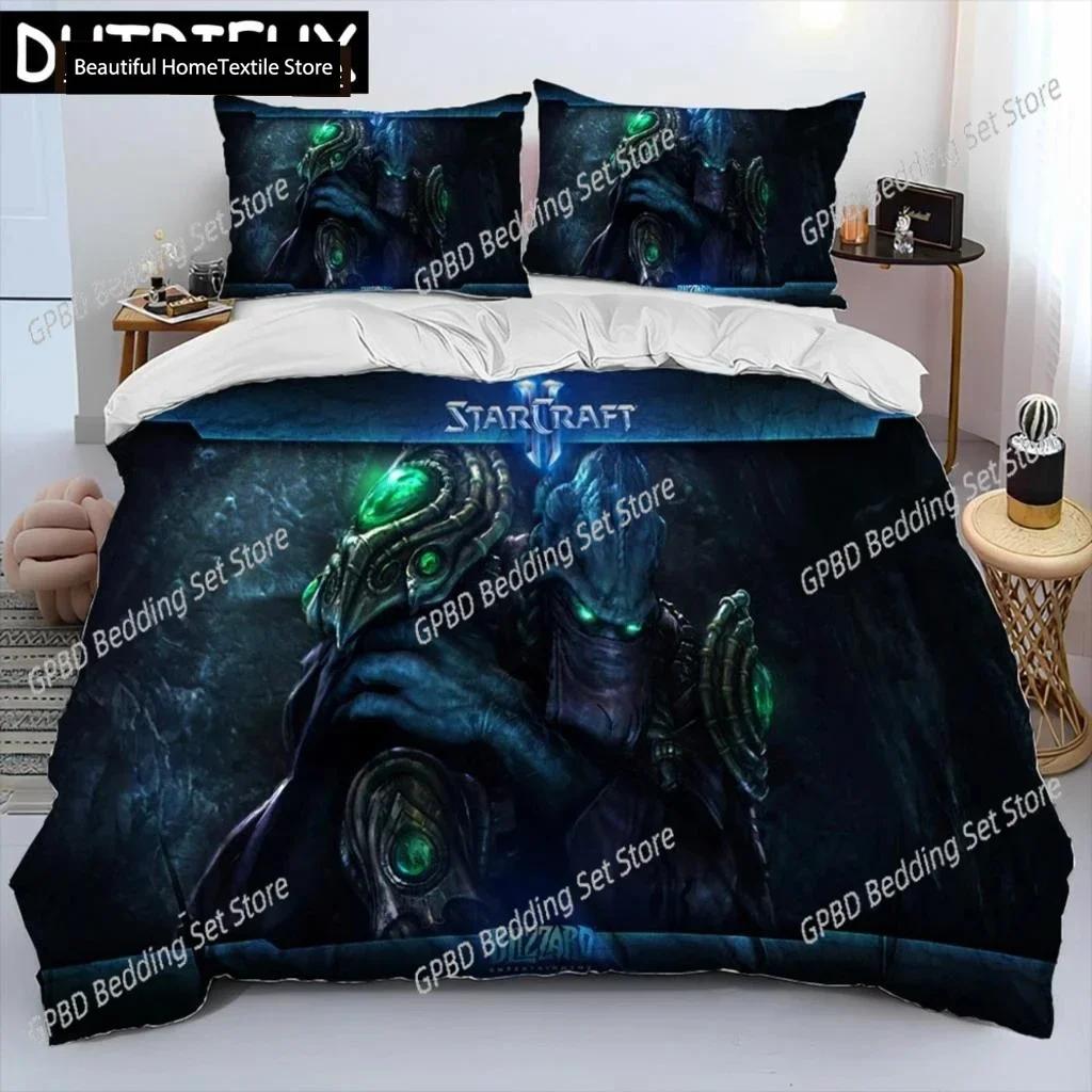StarCraft Game Gamer PC Bedding Set Boys Girls Twin Queen Size Duvet Cover Pillowcase Bed Boys Adult Fashion Home Textileextile