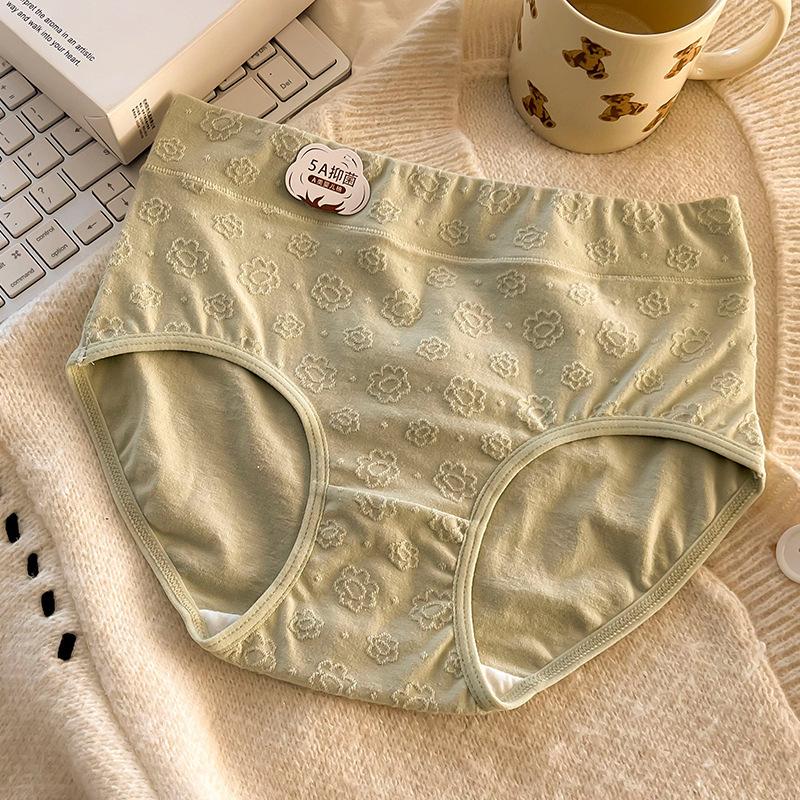 

5A антибактериальное детское хлопковое нижнее белье с высокой талией, удобное нижнее белье, трусики-треугольники из хлопка XL зелёный