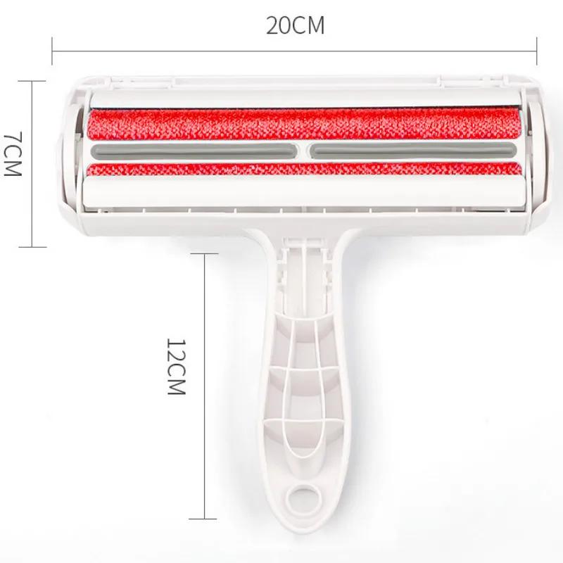 2-Way Pet Hair Remover Roller Removing Dog Cat Hair From Furniture Self-cleaning Lint Pet Hair Remover One Hand Operate