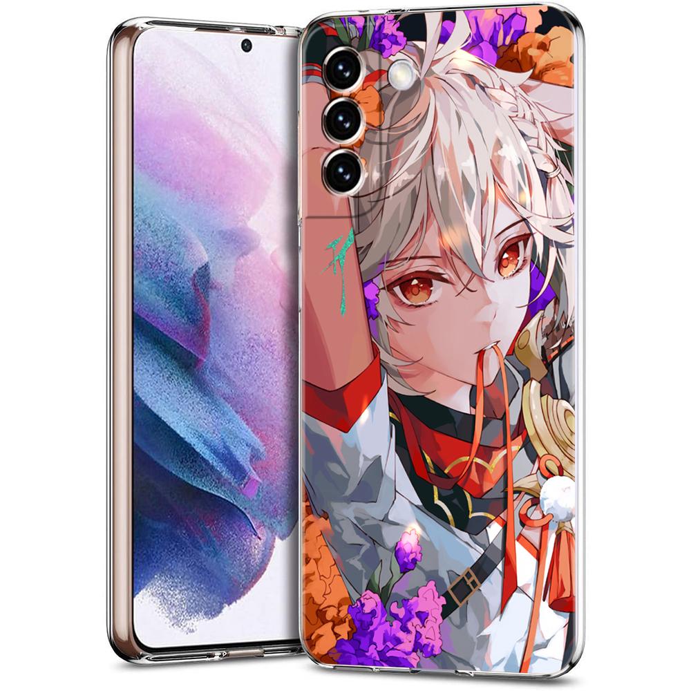 Genshin Impact Hu Tao Xiao Phone Case For Samsung Galaxy S24 Plus S23 S22 S21 S20 FE Ultra 5G S10 S10E S9 Clear Silicone Cover