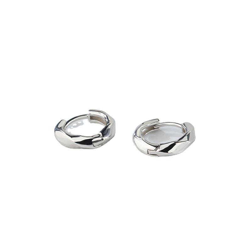 S925 Sterling Silver Irregular Stud Earrings for Women - European & American Style Simple Metal Design