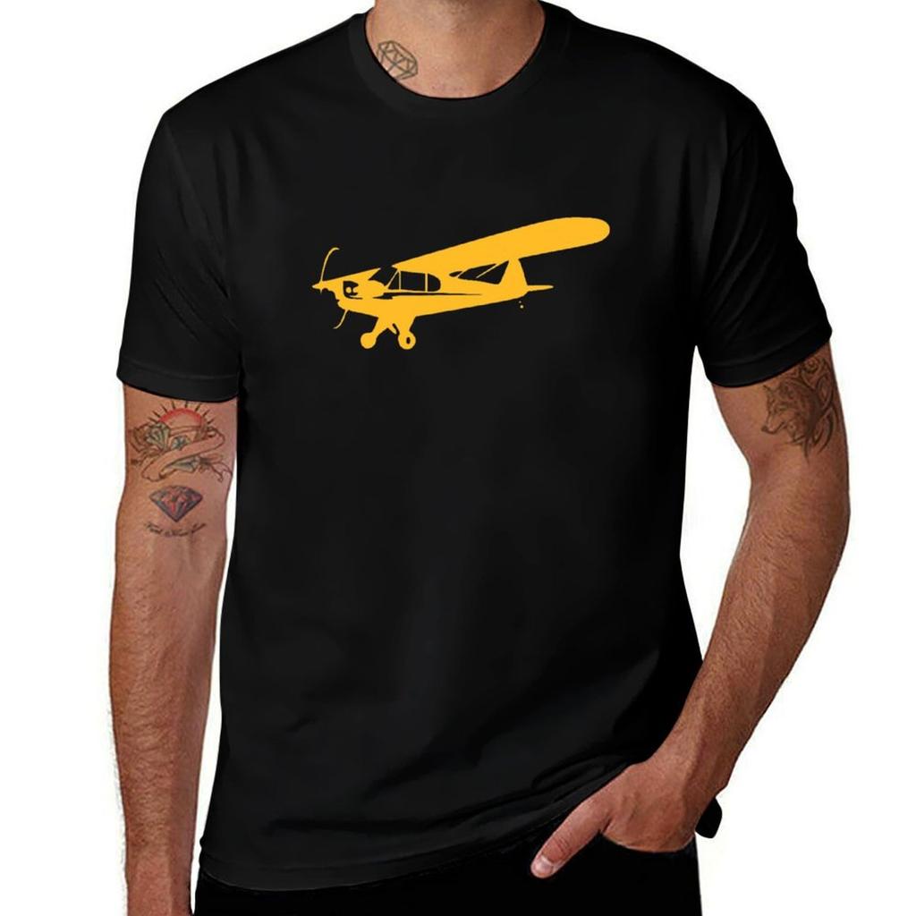 Piper J3 Cub Tshirt Sports Casual Short Sleeve Cotton Tee