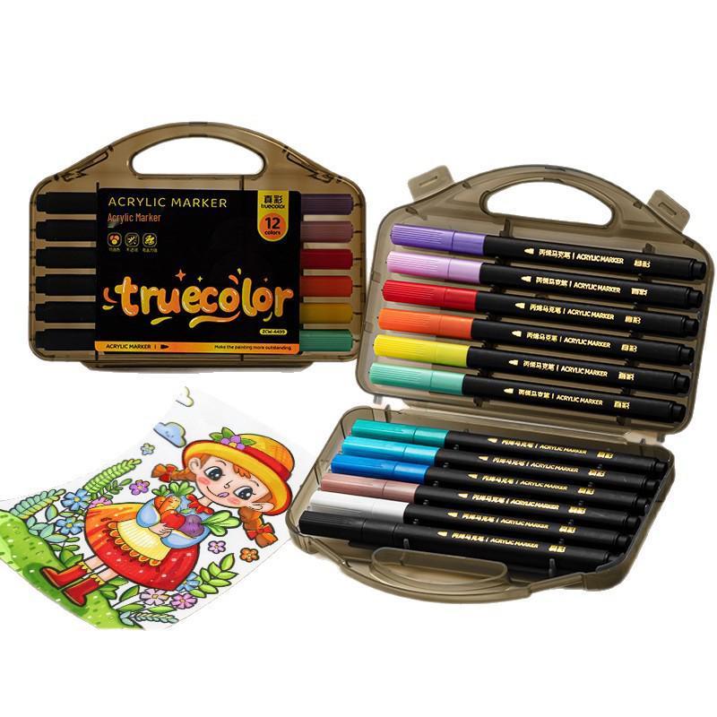 True Color Washable Acrylic Markers - Layerable, Non-Bleeding for Kindergarten Art & Primary School Students