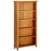 VidaXL 5-Shelf Bookcase 70x22x140 Cm Solid Oak Wood