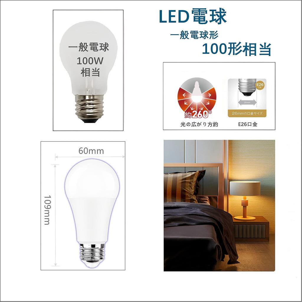 LED Bulbs, E26 Base, 100W Equivalent, Warm White, 1580LM, Omnidirectional, High Brightness, Standard Bulb Type, Compatible with Insulated and Sealed