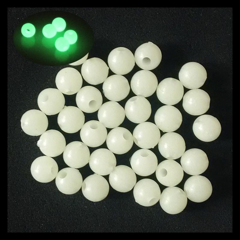 100pcs 6mm Fishsing Lumo Beads Luminous Beads Fishing Space Beans Soft Rubber Lure Light Glowing Float Balls for Outdoor Fishing Tackles Accessories