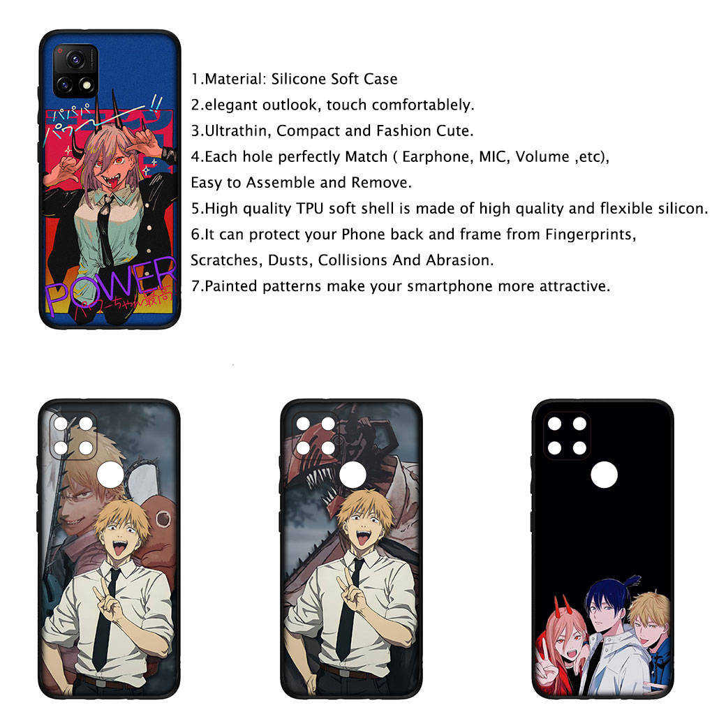 Cover for iPhone 16 15 Xiaomi Redmi Note 14 13 12 11 Pro Max X 8 16e Samsung Galaxy S25 S24 S23 Moto OPPO Huawei Denji Makima Chainsaw Man Phone Case
