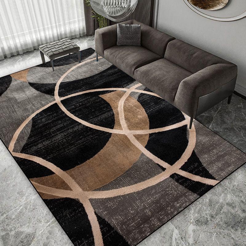 Modern Geometry Abstract Carpet Large Area Grey Decorate Easy Clean Non-slip Floor Mat Balcony Bedroom Washable Rug Customizable