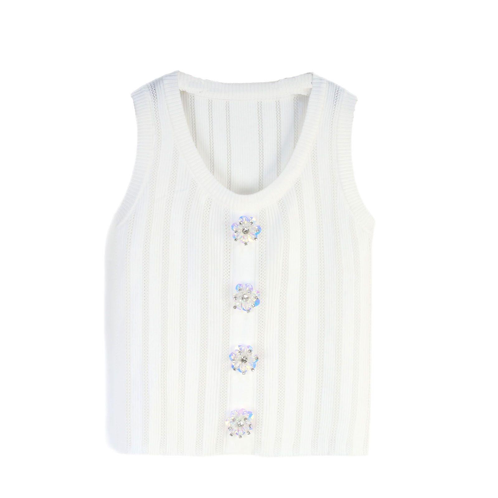 

Топ без рукавов вязаный Baja SS в женственном стиле с круглым вырезом Small