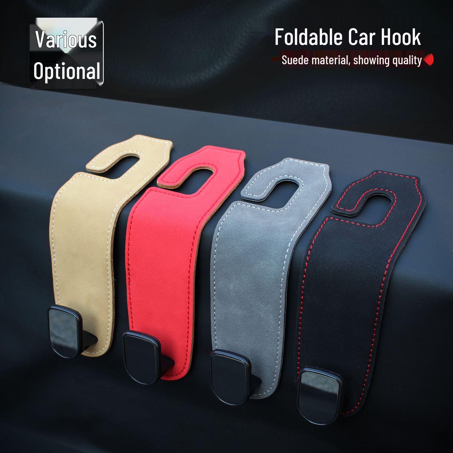 

Suede Car Seat Back Organizer Hooks for Front and Rear Rows чорний