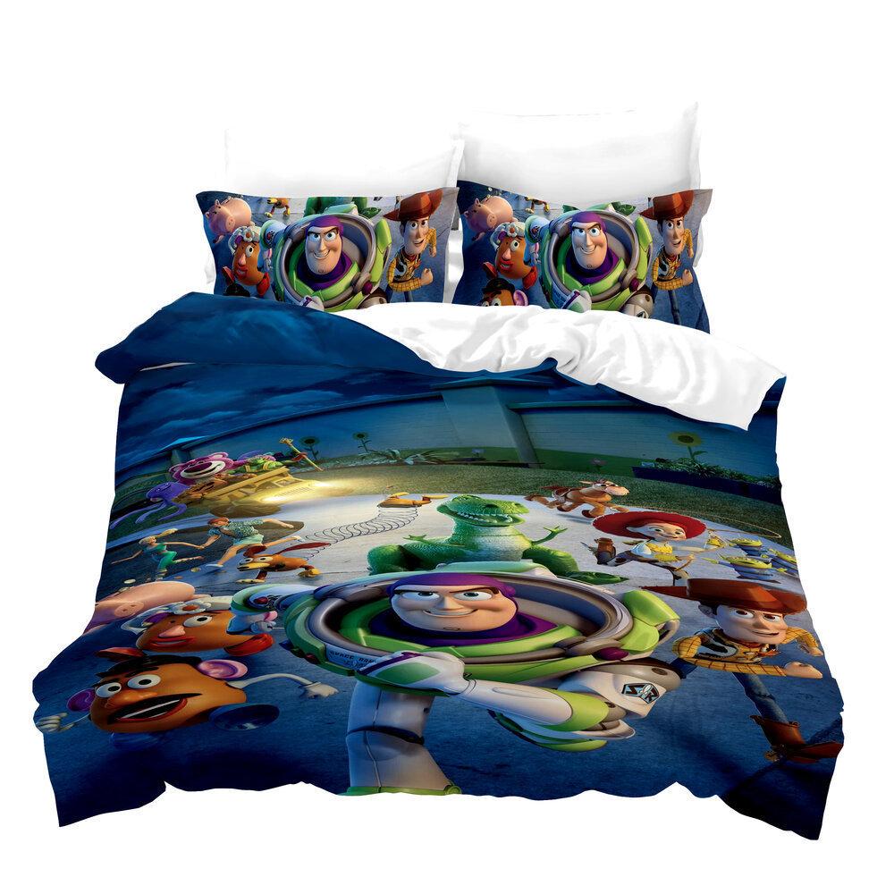 Factory 3D Digital Printing Quilt Set Three-Piece Cartoon Animation Thickened Grinding Kit