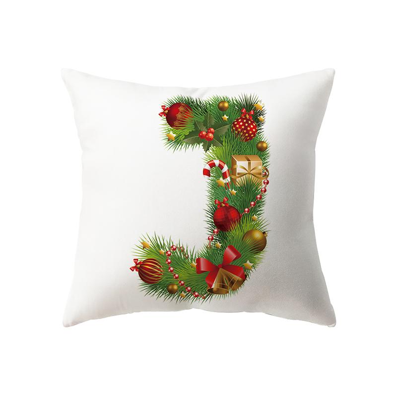 Weihnachtsthema Weihnachtsdekoration Alphabetmuster Kissenbezug Heim Wohnzimmer Sofa Dekoration Kissen Kissenbezug