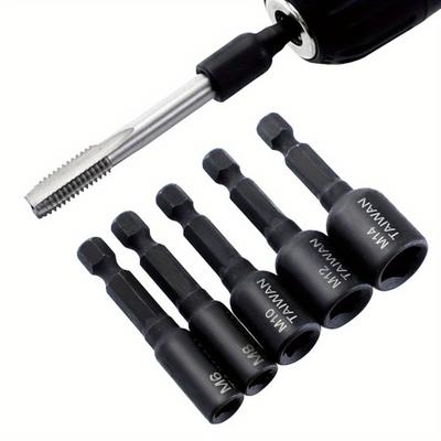 8 buc/lot adaptor soclu filetat 1/4" hexagonal cu tijă metrică filetat M4 M5 M6 M8 M10 M12 M14 M16 scule de filetare