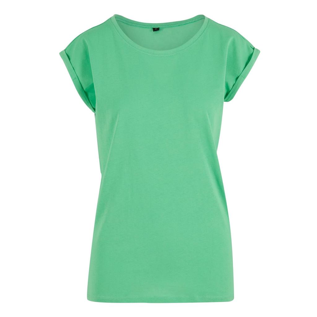 Build Your Brand Womens/Ladies Cotton Extended Shoulder T-Shirt