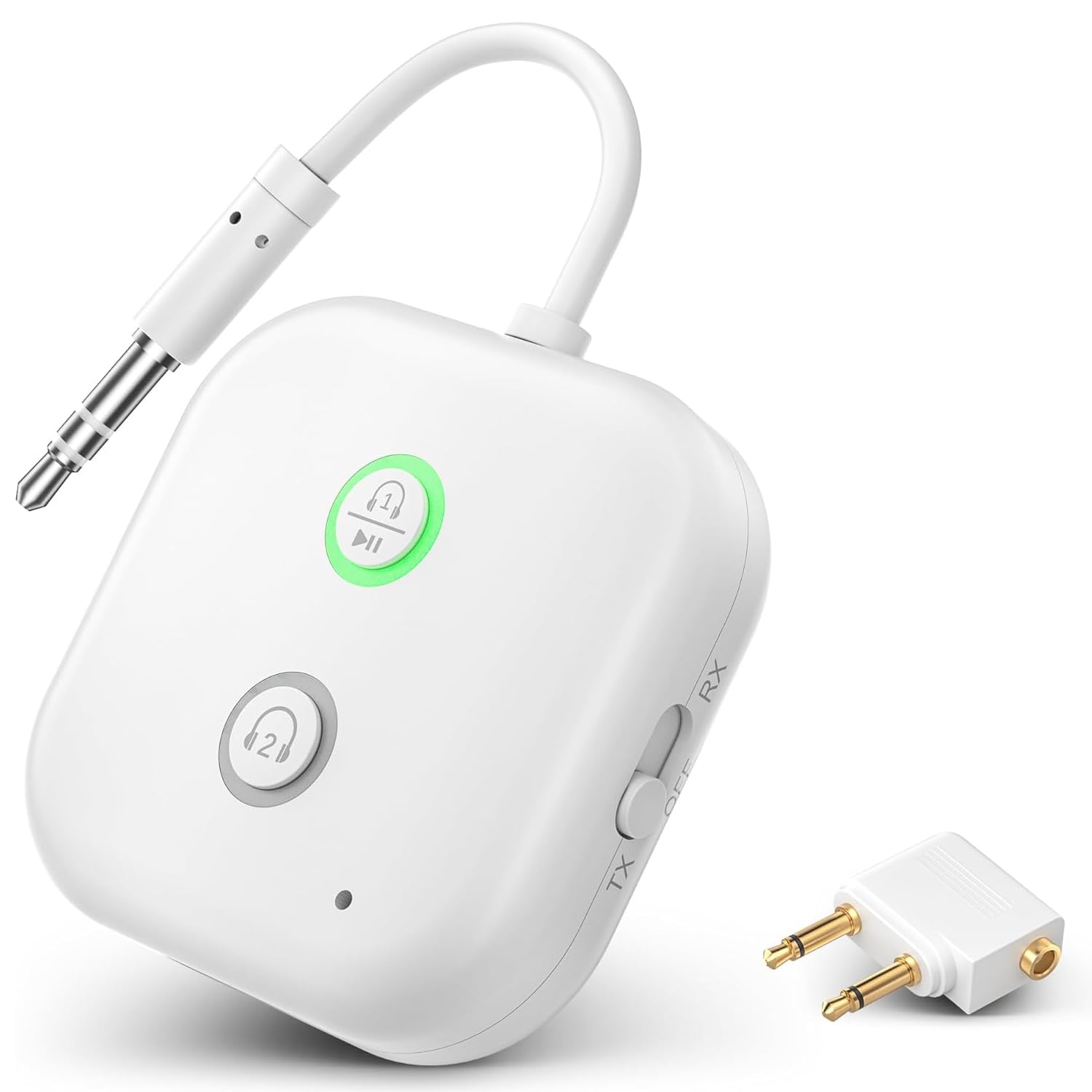 

Bluetooth Aux Bluetooth Receiver Aux Bluetooth Transmitter for Bluetooth Simultaneous Connection for 2 Home and Gyms [2025 Model] 5.3