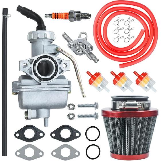 PZ20 Carburetor Carb Air Filter Fuel Line Kit For 50Cc-125Cc Taotao ATA-110B 125D Boulder B1 T-Force Coolster Apollo Kazuma Kids ATV Four Wheeler