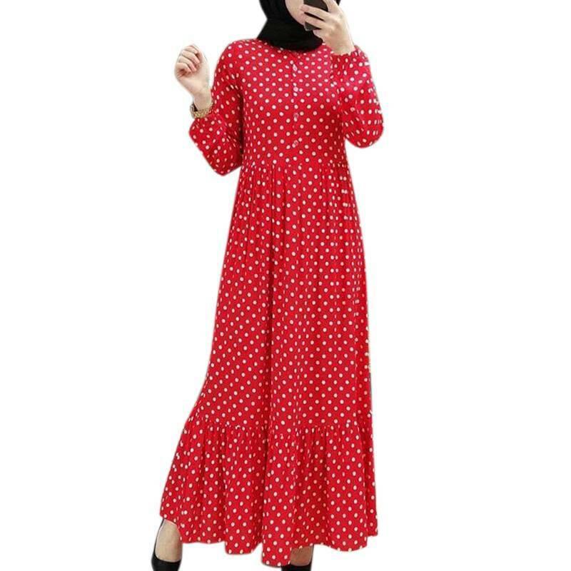long polka dot dress