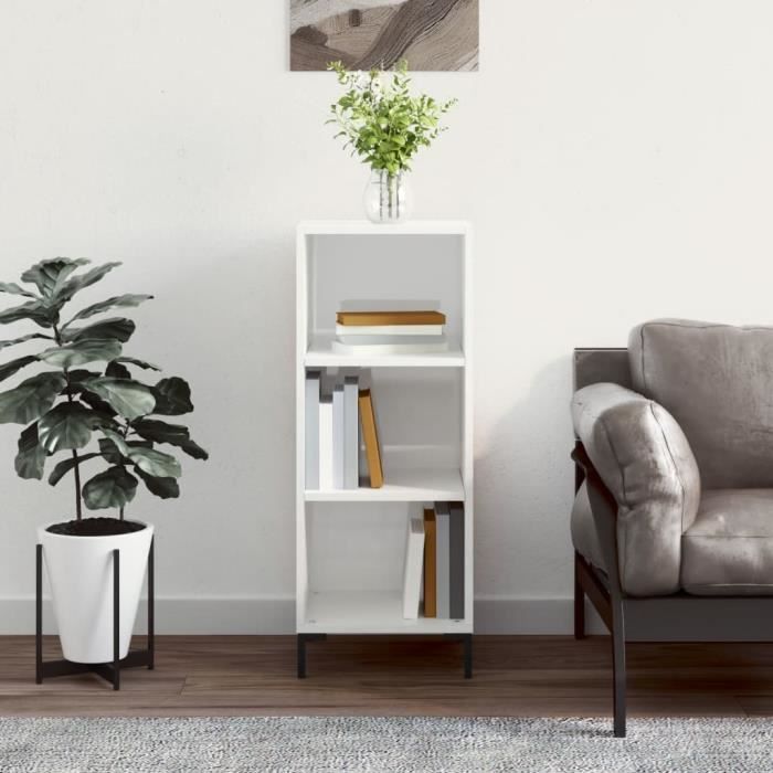 VidaXL Buffet blanc brillant 34,5x32,5x90 cm bois d'ingénierie 828734