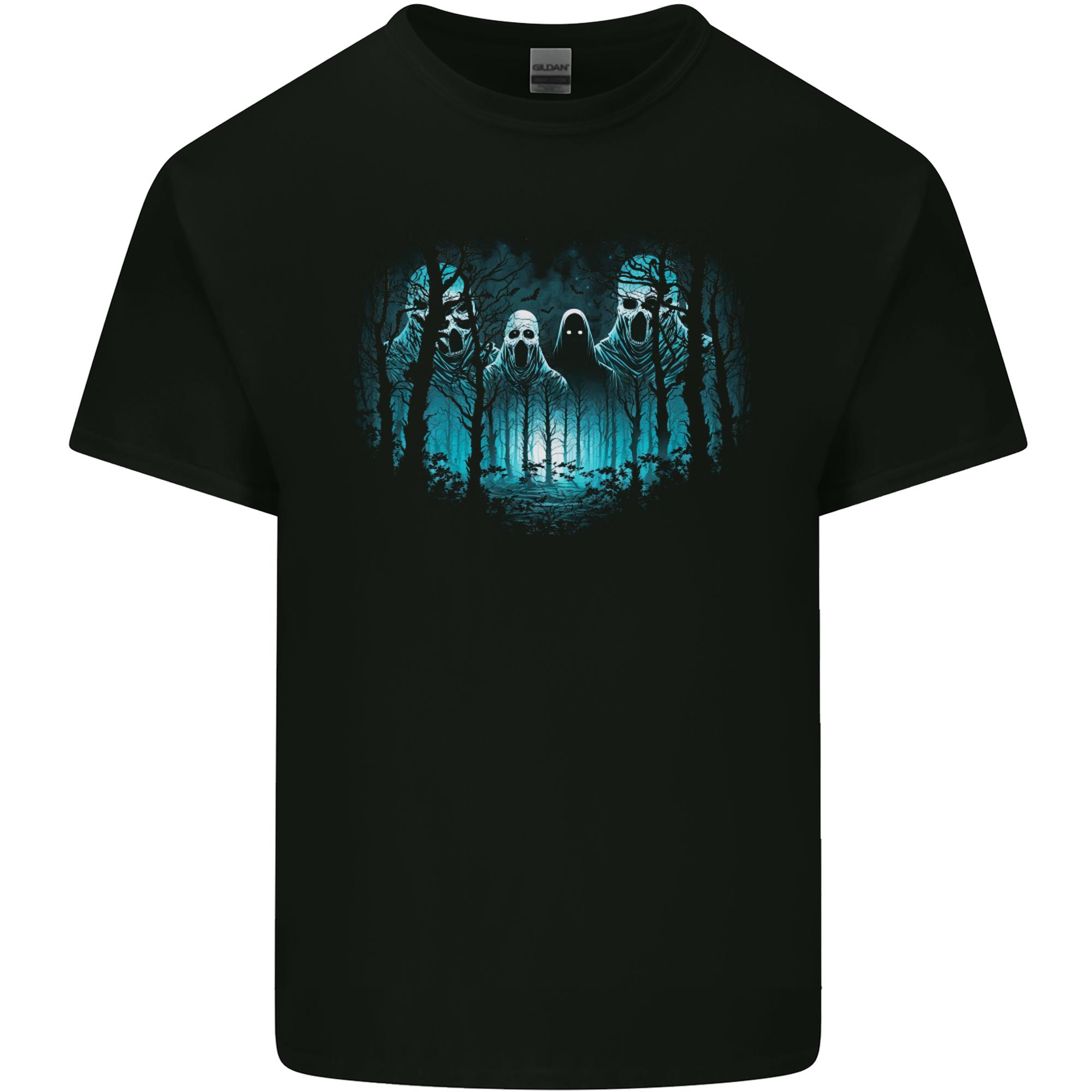 Ghosts in the Woods Halloween Spooky Spirits Unisexs Light Cotton TShirt S