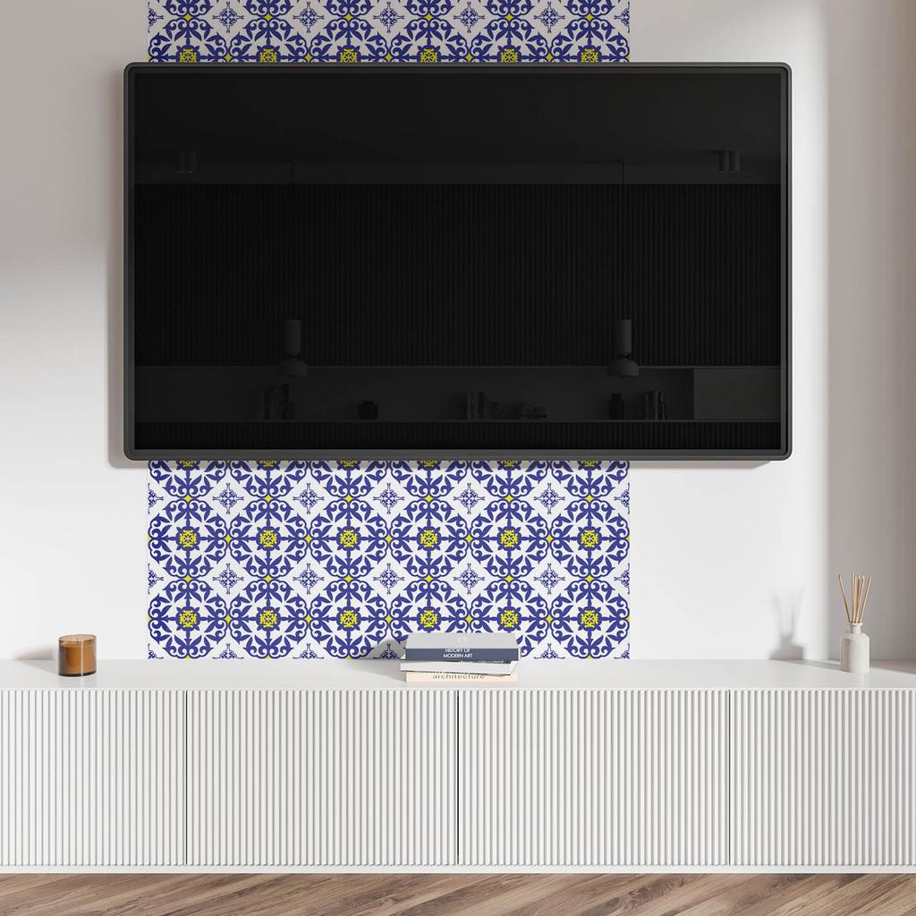 Self-Adhesive Vinyl Decorative Element for Home 100x50 cm Pattern with Floral Motifs