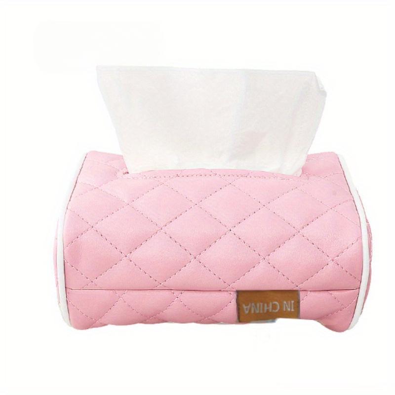 1pc Pink/black Automobile Universal Tissue Car Sun Visor Tissue Box Holder Auto Interior Storage Decoration For Universal Car