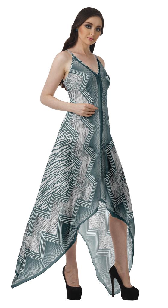 Moomaya Handkerchief Dress Women Printed Halter Summer Dresses Women