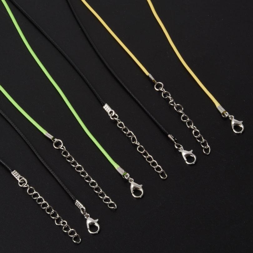50cm Black/Rainbow Mix Leather Cord Necklace For Women Men Accessories Adjustable Braided Rope Vintage Extended Chain DIY Choker